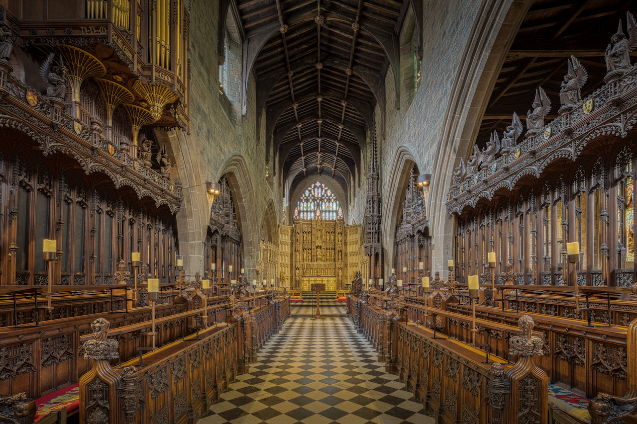 The cathedral Church of St Nicholas, inside taken from the choir.